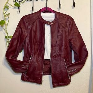 Red wine Express Medium faux leather Jacket